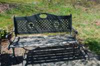 VERY HEVY CAST IRON-WOOD PATIO BENCH  SOLD