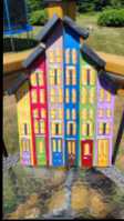 Homemade wooden Nfld row house hanging