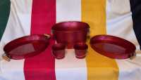 Homesense - Beautiful RED Tin Tray, Pails & Bucket