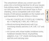 King mortising attachment and chisel set  - Photo 2 of 3