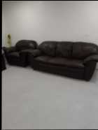 Leather couch and chair