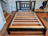 Log platform bed queen 