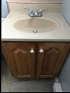 Oak Bathroom Vanity with Bone sink