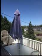 Patio Table with accompanying Umbrella. Umbrella goes ...