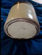 PRIMITIVE BROWN & WHITE STONEWARE LONG NECK WHISKY - Photo 2 of 3