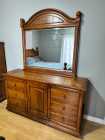 Queen bed and dresser with mirror