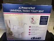Raised toilet seat with folding handles 