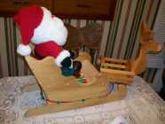 Santa On a Real Wooden Sled CHRISTMAS