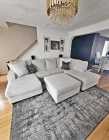 Grey fabric queen sleeper sectional sofa.
Solid comfy ...
