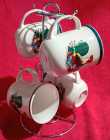 Set of 4 Rooster Mugs - Includes Display Stand! - Photo 3 of 4