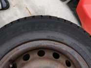 Set of 4 steel rims and tires.  Size 175/70R-14 - Photo 2 of 3