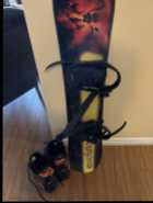 Snow board and boots. 9” size