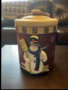 Snowman Ceramic Cookie Jar - Photo 2 of 3