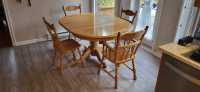 Solid Oak Kitchen Table and Chairs - Photo 1 of 2