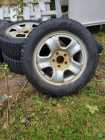 Studded winter tires on rims