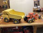 Tonka metal truck and grader