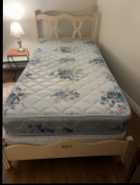 Twin Bed frame plus mattress and box spring 