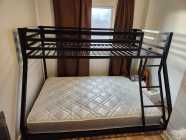 Twin over Double, Black, Metal, Bunk Bed - New