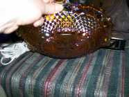 Vintage 1970's Marigold Carnival Glass Candy Dish  - Photo 1 of 2