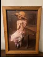 For Sale: Vintage 3D/Relief Art: Girl With Hat & U