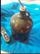 Vintage Antique One Gallon Amber Brown Glass Jug B