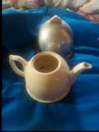 Vintage Ceramic Tea Pot Metal Insulated Cover, Eng - Photo 1 of 2