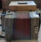 Vintage Hohner Button Accordion "Pokerwork"