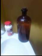 Vintage NFLD AMBER GLASS MEDICINE APOTHECARY BOTTL