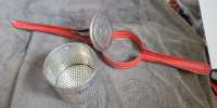 VINTAGE RED HANDLE POTATO RICER