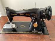 Vintage Singer Electric Sewing Machine with Cabine