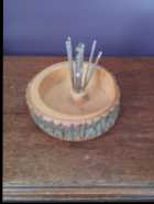 Vintage wooden nut bowl
